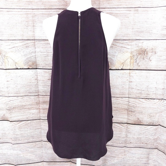 ARITZIA Wilfred Plum Sevres Sleeveless Blouse Zipper Back Drape Tank Top Size S - Picture 4 of 11